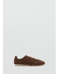Mango - Contrast Leather Sneakers - Lyst