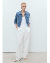 Mango - Giubbotto Denim Tasche Blu Medio - Lyst