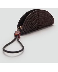 Mango - Natural Fibre Mini-Toiletry Bag With Bead Detail - Lyst