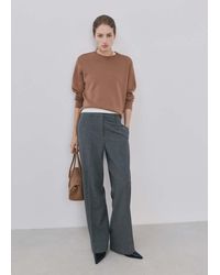 Mango - Round-Neck Knitted Sweater - Lyst