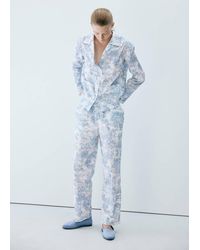 Mango - Printed Cotton Shirt - Lyst