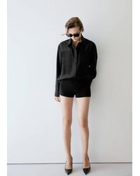 Mango - Lyocell Shirt With Decorative Frog Fastenings - Lyst