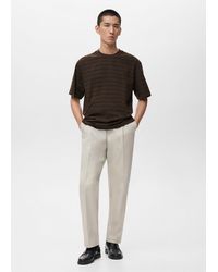 Mango - 100% Cotton Relaxed-Fit Striped T-Shirt - Lyst