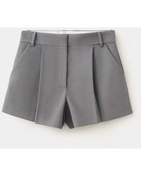 Mango - Straight Shorts With Pleated Detail - Lyst