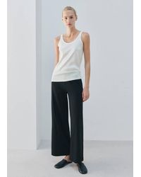 Mango - Cotton Round-Neck Top - Lyst