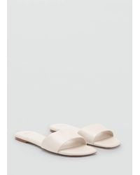 Mango - Flat Leather Sandal - Lyst