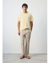 Mango - Relaxed Fit Cotton-Linen Blend T-Shirt - Lyst