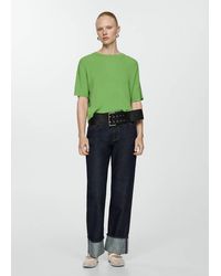 Mango - Ribbed Knit T-Shirt - Lyst