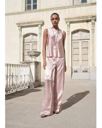 Mango - Blusa Raso Effetto Stropicciato Rosa Pastello - Lyst