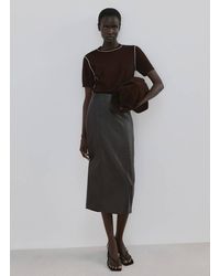Mango - Fine Knit Sweater With Contrasting Stripes - Lyst