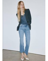 Mango - Jeans Sienna Flare Crop Blu Medio - Lyst