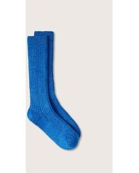Mango Ribbed Woolen Socks Blue