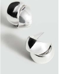 Mango - Geometric Stainless Steel Earrings - Lyst