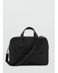 Mango - Valigetta Tote Manico Staccabile Nero - Lyst