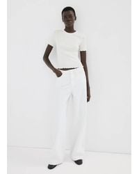 Mango - Ribbed Knit T-Shirt - Lyst