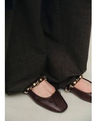 Mango - Ballet Pump With Metallic Strap Details - Lyst