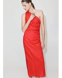 Mango - Asymmetrical Pleated Dress - Lyst