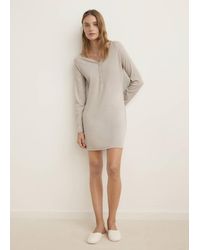 Mango - Ribbed-Knit Nightdress With Buttons - Lyst