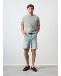 Mango - Bermuda En Jean Slim Fit Bleu Clair - Lyst