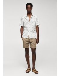 Mango - 100% Cotton Shirt With Pineapple Print - Lyst