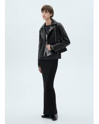 Mango - Leather-Effect Biker Jacket - Lyst