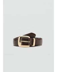 Mango - Square Buckle Belt - Lyst