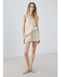 Mango - Plain Cotton Pyjama Shorts - Lyst