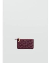 Mango - Quilted Leather-Effect Coin Purse With Metal Charm - Lyst