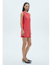 Mango - Striped Dress With Metallic Buttons - Lyst