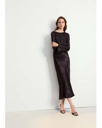 Mango - Jacquard Dress With Flared Sleeves - Lyst
