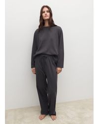 Mango - Zweiteiliger Pyjama Aus Einfarbiger Baumwolle - Lyst