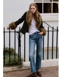 Mango - High Waist Straight Jeans - Lyst