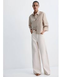 Mango - Striped Shirt With Strass - Lyst