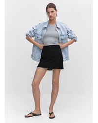 Mango - Knitted Miniskirt - Lyst