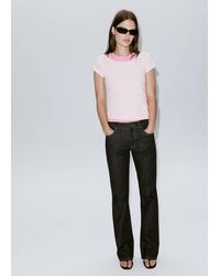 Mango - Two-Tone Contrast T-Shirt - Lyst