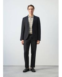 Mango - Linen Blend Striped Polo Sweater - Lyst