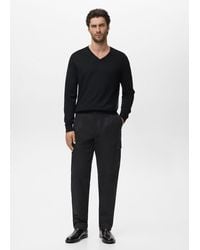 Mango - 100% Merino Wool V-Neck Sweater - Lyst