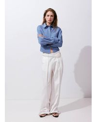 Mango - Camicia Righe Tasca Blu - Lyst