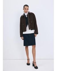 Mango - Denim Parka With Contrasting Collar - Lyst