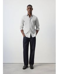 Mango - 100% Cotton Regular Fit Striped Shirt - Lyst