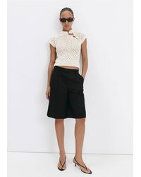 Mango - Openwork Knit Toggle Jumper - Lyst