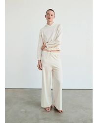 Mango - Straight Cotton Trousers With A Soft Finish - Lyst