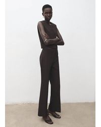 Mango - Low-Rise Flared Trousers - Lyst
