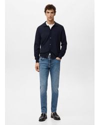 Mango - Jan Slim-Fit Faded Medium-Wash Jeans - Lyst