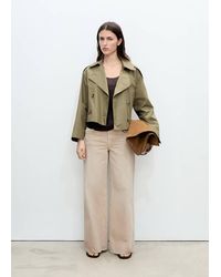 Mango - Double-Breasted Cropped Trench Coat - Lyst