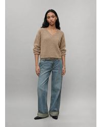 MANGO TEEN - V-Neck Knit Jumper With Metallic Yarn - Lyst