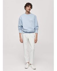 Mango - Cotton-blend Printed Sweatshirt Sky - Lyst