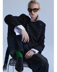 Mango - Leather Trainer With Stitched Sole - Lyst