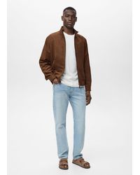 Mango - Suede Leather-Effect Jacket - Lyst