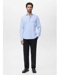 Mango - Gestreiftes Regular-Fit-Hemd Aus Baumwolle - Lyst